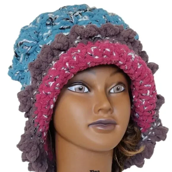 Slouchy, Boho Hat OOAK Handmade Crochet Free Hand Women's One Size - Picture 11 of 11